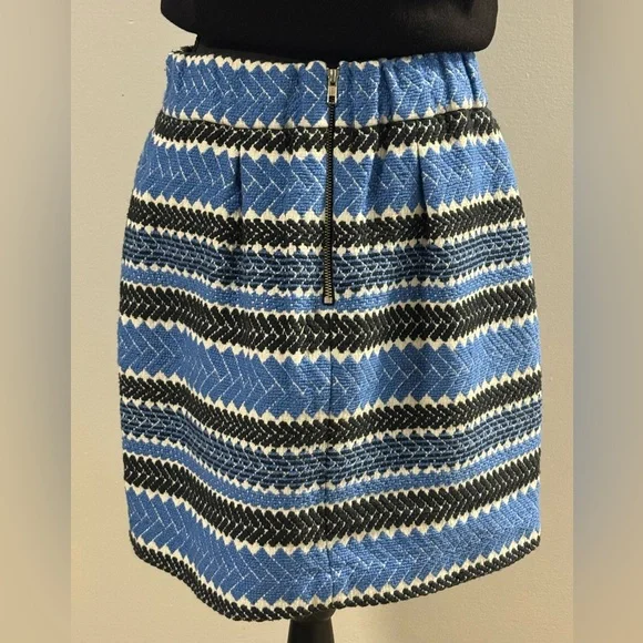 Nomad by Morgan Carper Blue and Black Cotton A-Line Skirt Large - Picture 4 of 7